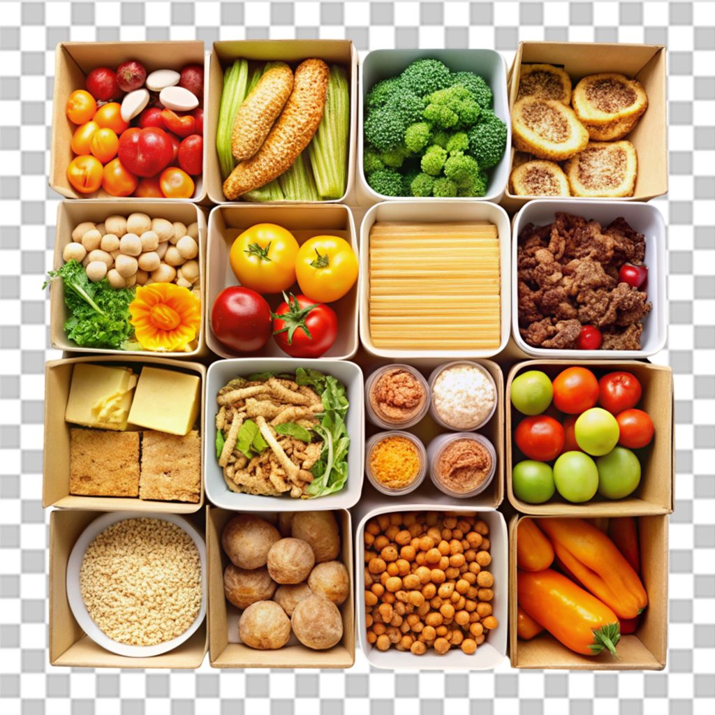 فایل لایه باز جعبه های مواد غذایی از نمای بالا