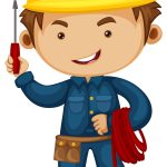 وکتور شخصیت کارتونی برقکار با پیچ گوشتی وکتور شخصیت کارتونی برقکار با پیچ گوشتی