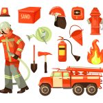 وکتور کاراکتر آتش نشان با تجهیزات وکتور کاراکتر آتش نشان با تجهیزات