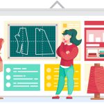 وکتور شخصیت کارتونی طراح لباس وکتور شخصیت کارتونی طراح لباس